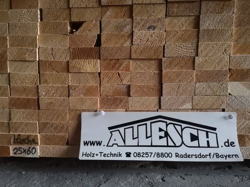 Lärchen Holz Latten 25 x 60 mm - Zaunstaketen, Zaunbau, Zaunlatten, Natur-Sortierung